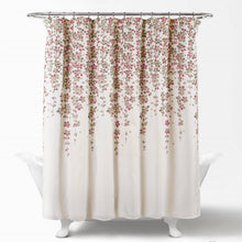 Load image into Gallery viewer, 72-inch Tan Purple Grey Floral Flowers Shower Curtain