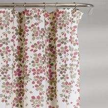 Load image into Gallery viewer, 72-inch Tan Purple Grey Floral Flowers Shower Curtain