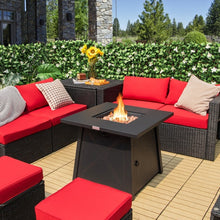 Load image into Gallery viewer, 50,000 BTU Black Steel Square Portable LP Gas Propane Fire Pit Table