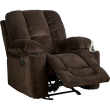 Load image into Gallery viewer, Traditional Upholstered Manual Reclining Sofa Chair w/ 2 Cup Holders and Footrest Brown
