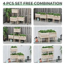 Load image into Gallery viewer, Farmhouse 4 Piece Wooden Elevated Raised Garden Bed Planter Box