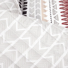 Load image into Gallery viewer, Full/Queen Lightweight Rustic Red Chevron Stripe Reversible 3 Piece Quilt Set