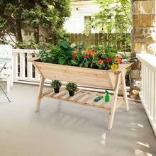 Load image into Gallery viewer, Farmhouse 2 Tier Large Outdoor Natural Wooden 5-ft Raised Garden Bed Planter Box