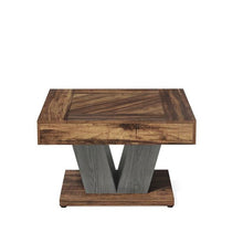 Load image into Gallery viewer, Square Farmhouse Coffee Table in Brown Black Wood Finish