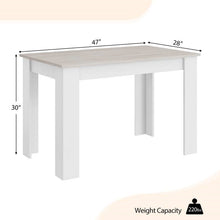 Load image into Gallery viewer, 47-inch Kitchen Dining Table or Computer Desk in White Light Grey Wood Finish