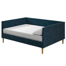 Load image into Gallery viewer, Full size Modern Navy Blue Upholstered Daybed