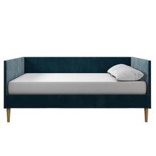 Load image into Gallery viewer, Full size Modern Navy Blue Upholstered Daybed