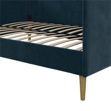 Load image into Gallery viewer, Full size Modern Navy Blue Upholstered Daybed
