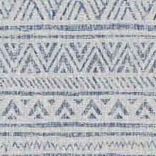 Load image into Gallery viewer, 4 ft. x 6 ft. Blue Grey Chevron Coastal Boho Style Indoor Outdoor Area Rug