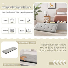 Load image into Gallery viewer, Light Grey Linen Upholstered Bedroom Living Room Entryway Storage Bench Ottoman