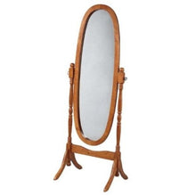 Load image into Gallery viewer, Oval Cheval Mirror in Oak Finish