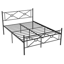 Load image into Gallery viewer, Full Size Modern Black Metal Platform Bed Frame with Headboard and Footboard