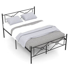 Load image into Gallery viewer, Full Size Modern Black Metal Platform Bed Frame with Headboard and Footboard