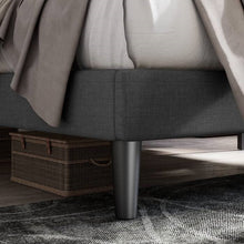 Load image into Gallery viewer, Full Size Dark Grey Linen Upholstered Platform Bed with Button-Tufted Headboard