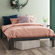 Load image into Gallery viewer, Full Black Metal Platform Bed Frame with Wood Slats - 700 lbs Weight Capacity
