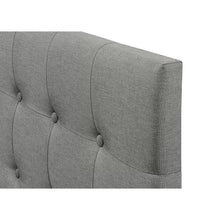 Load image into Gallery viewer, Full size Contemporary Button-Tufted Headboard in Grey Upholstered Fabric