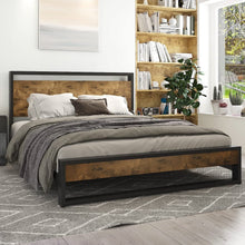 Load image into Gallery viewer, Full Modern Farmhouse Platform Bed Frame with Wood Panel Headboard Footboard