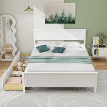 Load image into Gallery viewer, Full Size White Platform Bed Frame with 2 Storage Drawers