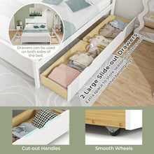 Load image into Gallery viewer, Full Size White Platform Bed Frame with 2 Storage Drawers