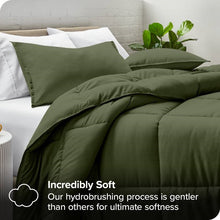 Load image into Gallery viewer, Full/Double size Super Soft Down Alternative Comforter Set in Olive Green