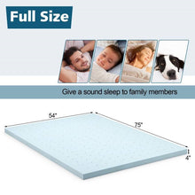 Load image into Gallery viewer, Full size 4-inch Thick Soft Gel Memory Foam Mattress Topper in Light Blue