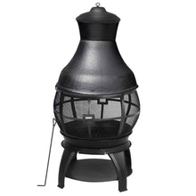 Load image into Gallery viewer, 45-inch Black Cast Iron and Steel Outdoor Fire Pit Chimenea
