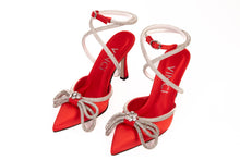 Load image into Gallery viewer, The Floransa Red Leather Pointy Toe Ankle Strap Women Sandal Final Sale!