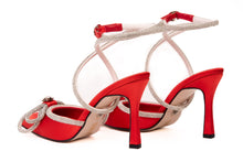Load image into Gallery viewer, The Floransa Red Leather Pointy Toe Ankle Strap Women Sandal Final Sale!