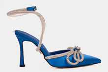 Load image into Gallery viewer, The Floransa Sax Blue Leather Pointy Toe Ankle Strap Women Sandal Final Sale!