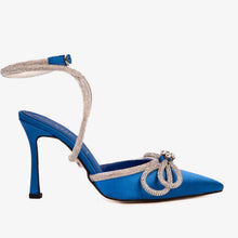 Load image into Gallery viewer, The Floransa Sax Blue Leather Pointy Toe Ankle Strap Women Sandal Final Sale!