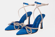 Load image into Gallery viewer, The Floransa Sax Blue Leather Pointy Toe Ankle Strap Women Sandal Final Sale!