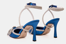Load image into Gallery viewer, The Floransa Sax Blue Leather Pointy Toe Ankle Strap Women Sandal Final Sale!