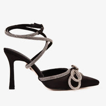 Load image into Gallery viewer, The Floransa Black Leather Pointy Toe Ankle Strap Women Sandal Final Sale!