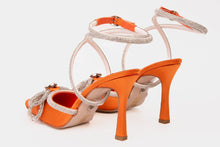 Load image into Gallery viewer, The Floransa Orange Leather Pointy Toe Ankle Strap Women Sandal Final Sale!