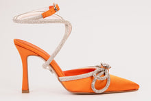 Load image into Gallery viewer, The Floransa Orange Leather Pointy Toe Ankle Strap Women Sandal Final Sale!