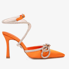 Load image into Gallery viewer, The Floransa Orange Leather Pointy Toe Ankle Strap Women Sandal Final Sale!