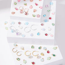 Load image into Gallery viewer, Rose Hoop Earring Charm, Circle
