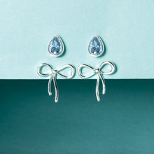 Load image into Gallery viewer, Bow &amp; Teardrop Stud Earring Set