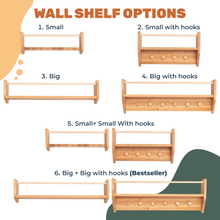 Load image into Gallery viewer, Nursery Wall Shelf with Hooks