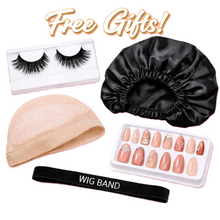 Load image into Gallery viewer, Water Wave Curly Light Brown With Highlights Lace Front Human Hair 24' Pre Plucked HD Transparent Wigs