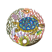 Load image into Gallery viewer, Oil Drum Top Vibrant Turtle in Ocean