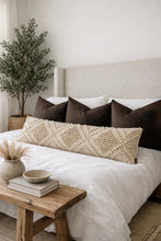 Load image into Gallery viewer, Verona Oversized Lumbar Pillow Cover – Neutral Textured Bed Pillow