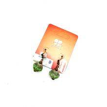 Load image into Gallery viewer, Cereal Box Bead Earrings- Green Hues