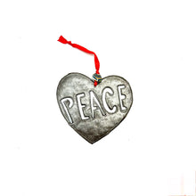 Load image into Gallery viewer, Rustic Natural Peace Heart Ornament