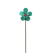 Load image into Gallery viewer, 3-D Turquoise And Red Flower Garden Stake