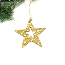 Load image into Gallery viewer, Gold Ceramic Star Ornament
