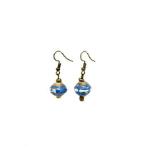 Load image into Gallery viewer, Cereal Box Bead Earrings- Blue Hues