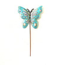 Load image into Gallery viewer, Turquoise Butterfly Garden Stake
