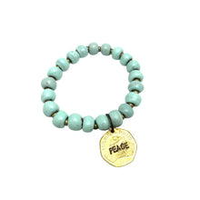 Load image into Gallery viewer, Ceramic Charm Bracelet - Peace