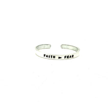 Load image into Gallery viewer, Inspirational Aluminum Cuff- Faith > Fear